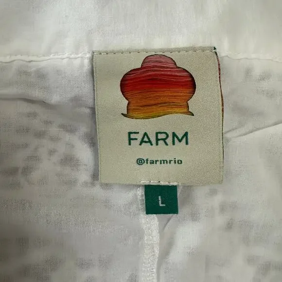 Farm Rio White Guipure Crochet Lace Midi Skirt, Coastal Bridal Boho Beachy Large - Picture 7 of 16